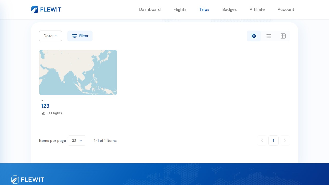 FlewIt filters and searchable flight fields